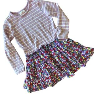 Hanna Andersson Pink Purple Ruffled Midi Dress